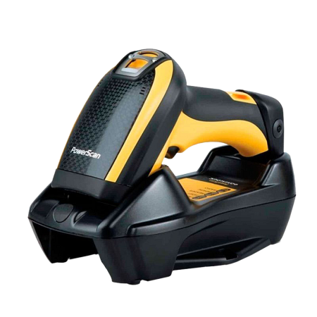 Сканер ШК (ручной,1D имидж, mobile 433) PowerScan PM9100 , в комплекте с базовой станцией, кабелем RS232, блоком питания